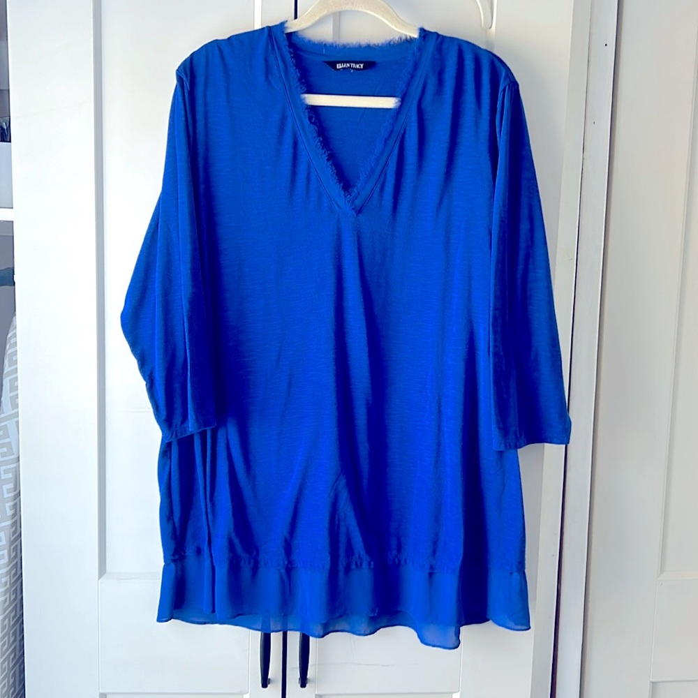 Ellen Tracy Royal Blue Tunic Top 2x